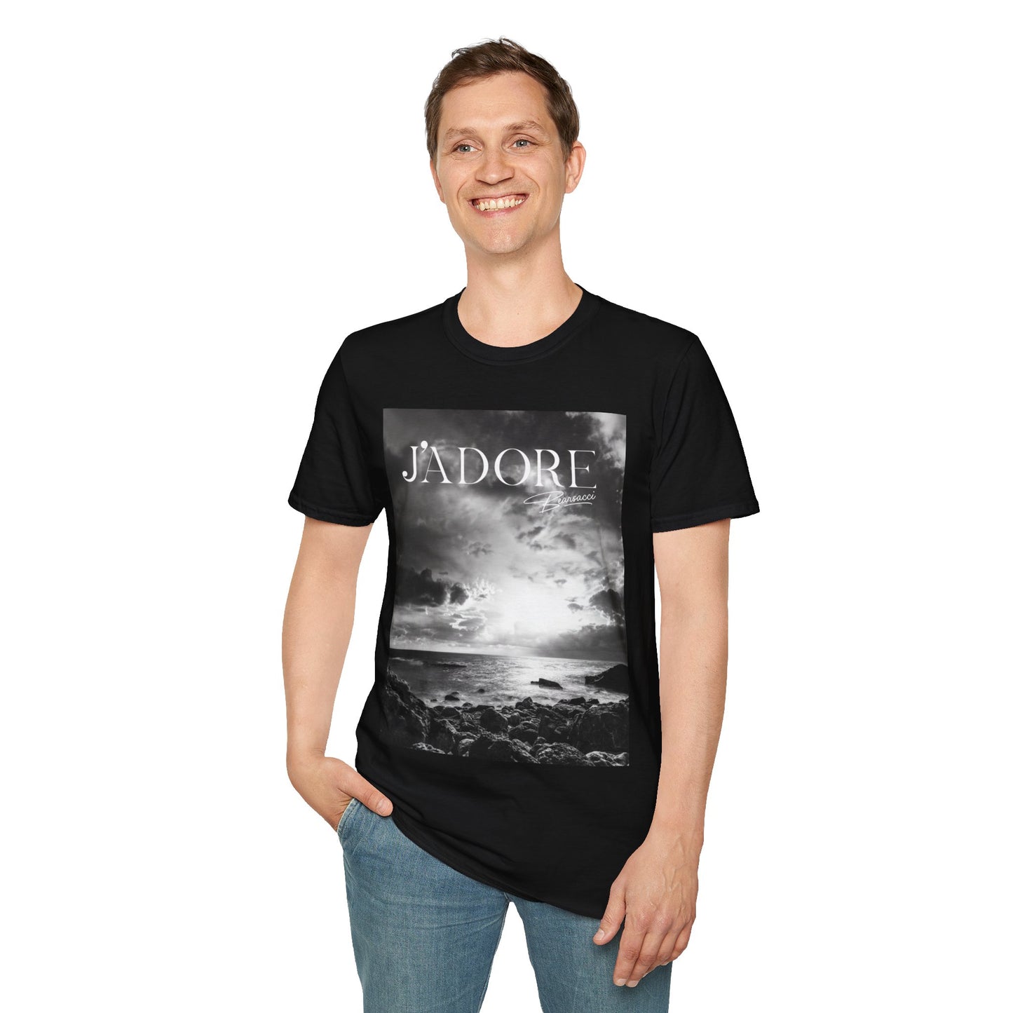 Fake Designer™: J'adore Bearsacci Solitude Is Dangerously Addictive (Black and White Beach)│ Softsyle T-shirt