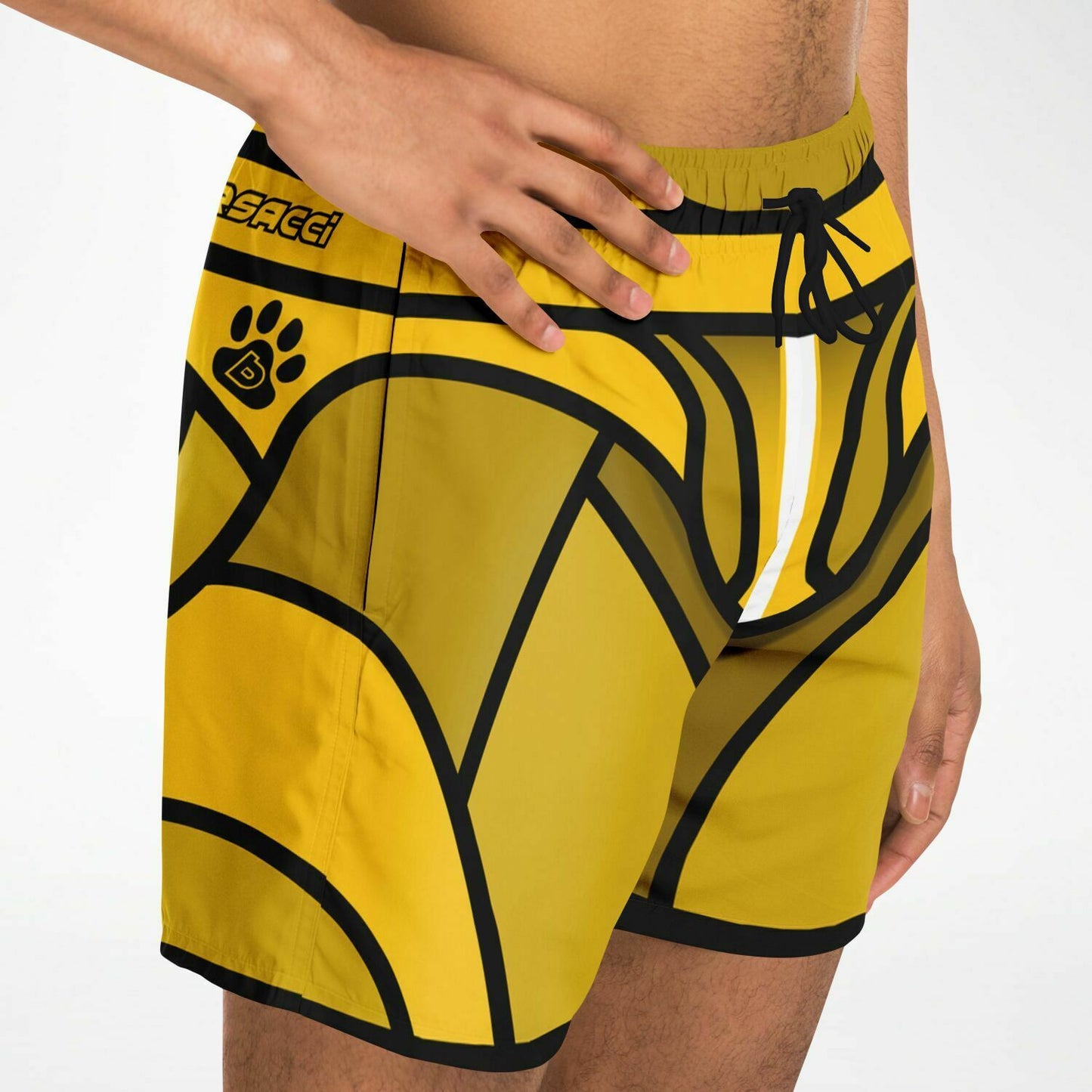 Zeus Riptide (Yellow) │ Trompe L'Oeil Swim Trunks