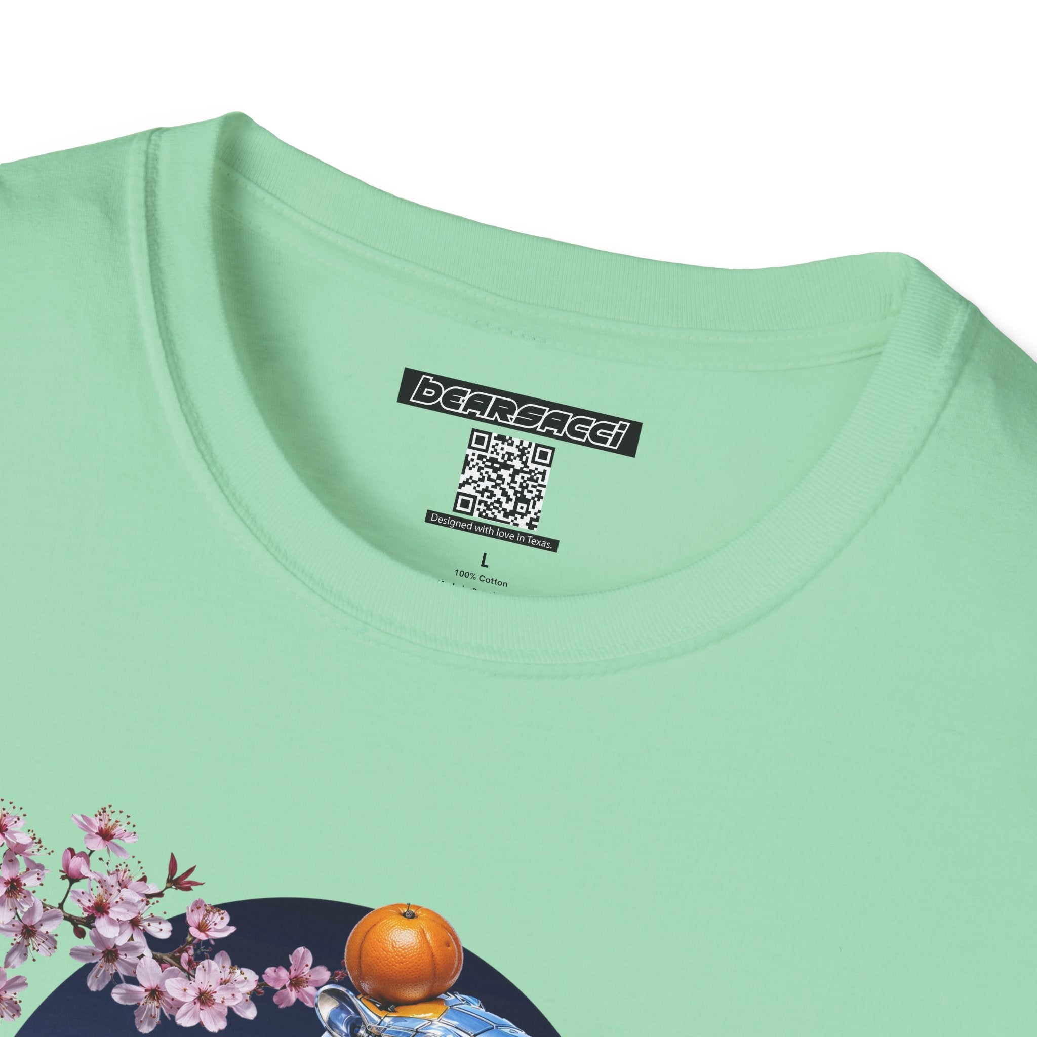 Fake Designer™: Robot Capybara T-Shirt with Sakura Blooms│ Softsyle T-shirt