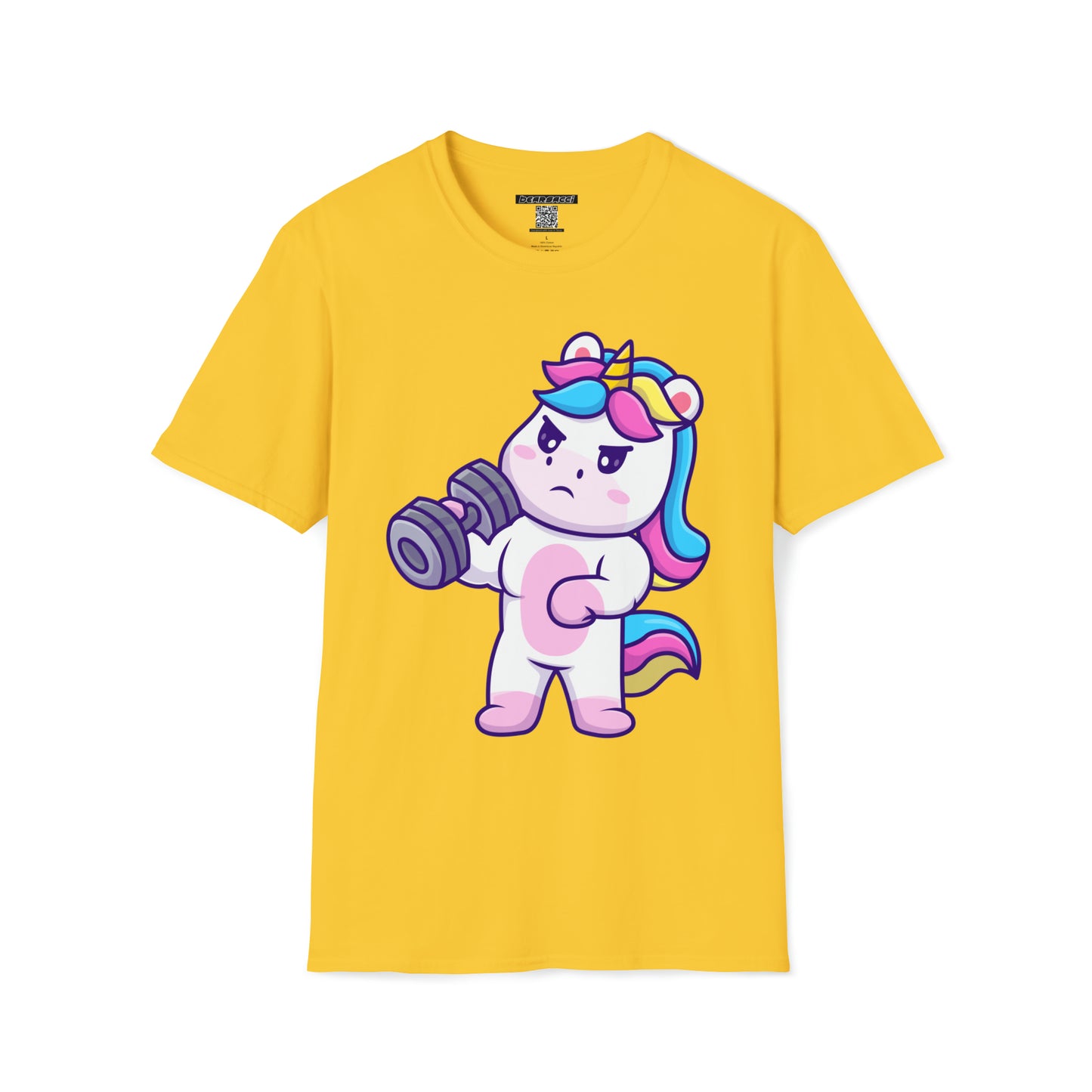 HyperPop™: Unicorn Lifting Dumbell (Getting Good At Hugging) │ Softsyle T-shirt