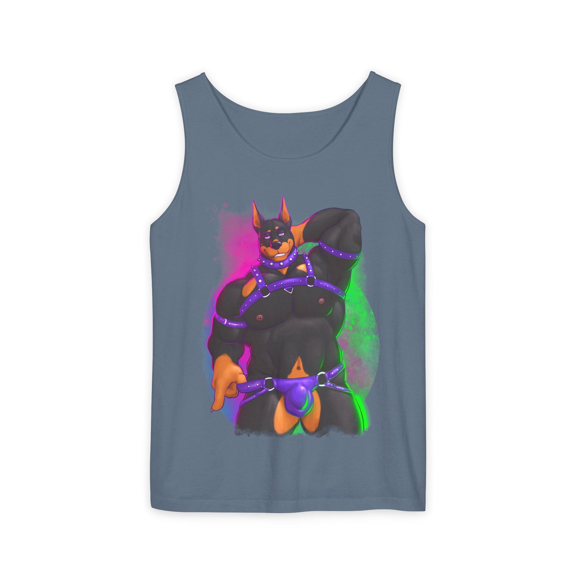 YIFF®: Neon Pup Doberman │ Garment-Dyed Tank Top