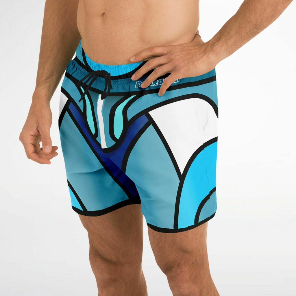 Zeus Riptide (Blue) │ Trompe L'Oeil Swim Trunks