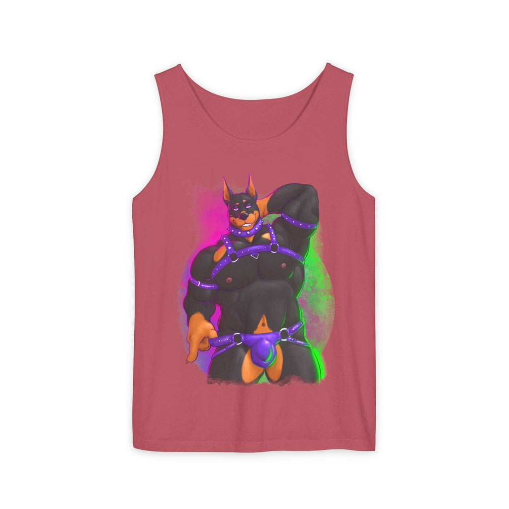 YIFF®: Neon Pup Doberman │ Garment-Dyed Tank Top