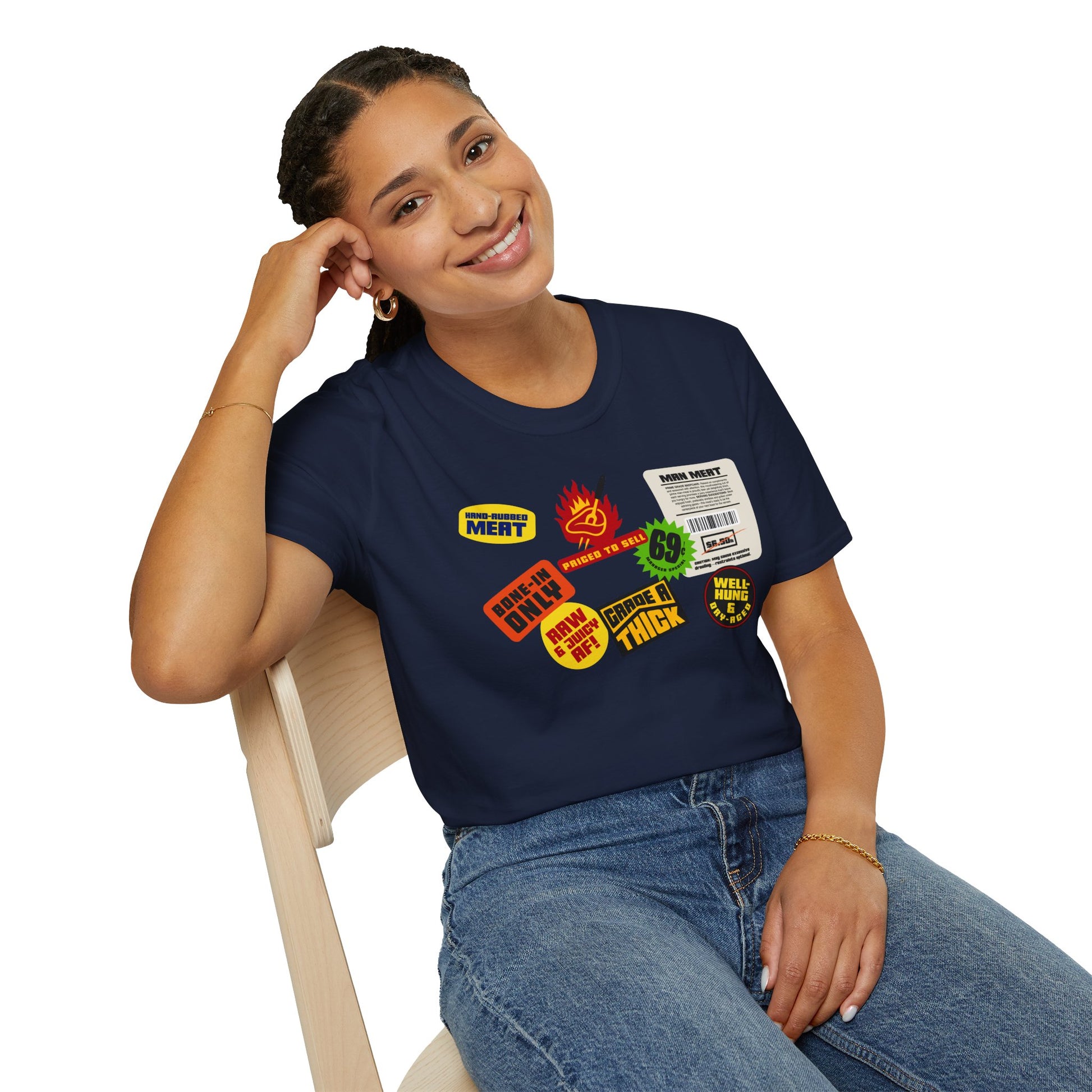 Bearmart®: Butcher Isle Meat Stickers (1990s Colorway) │Softsyle T-shirt