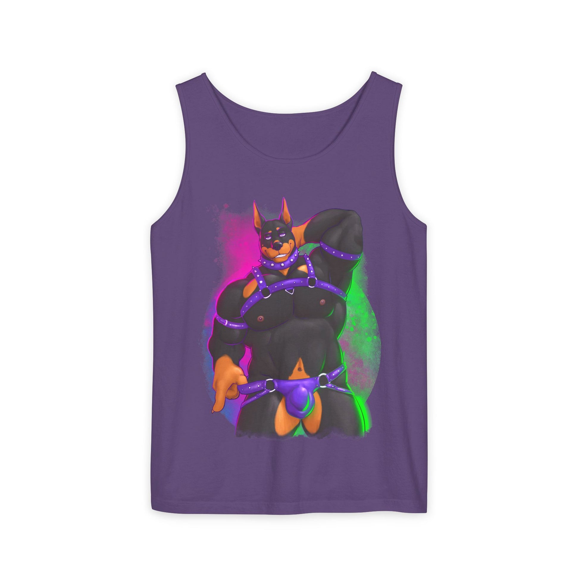 YIFF®: Neon Pup Doberman │ Garment-Dyed Tank Top