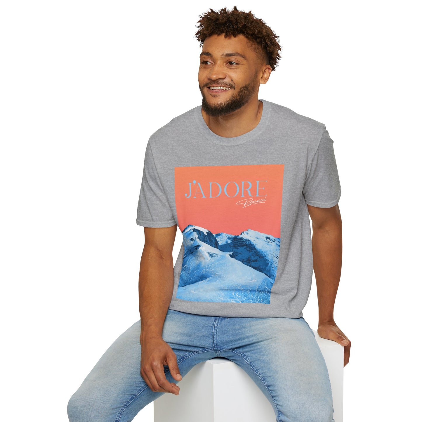 Fake Designer™: J'adore Bearsacci Solitude Is Dangerously Addictive (Vibrant Snowy Mountains At Sunset)│ Softsyle T-shirt