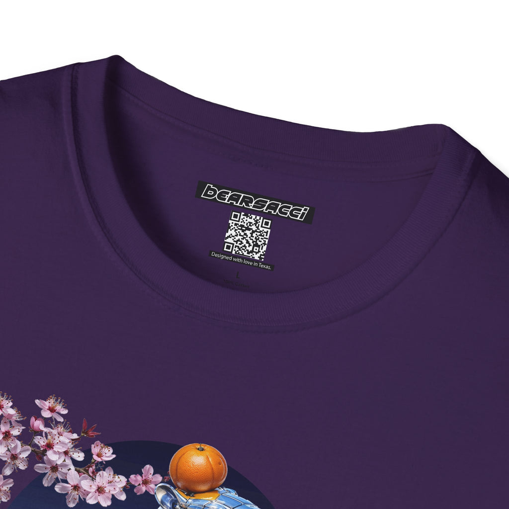 Fake Designer™: Robot Capybara T-Shirt with Sakura Blooms│ Softsyle T-shirt