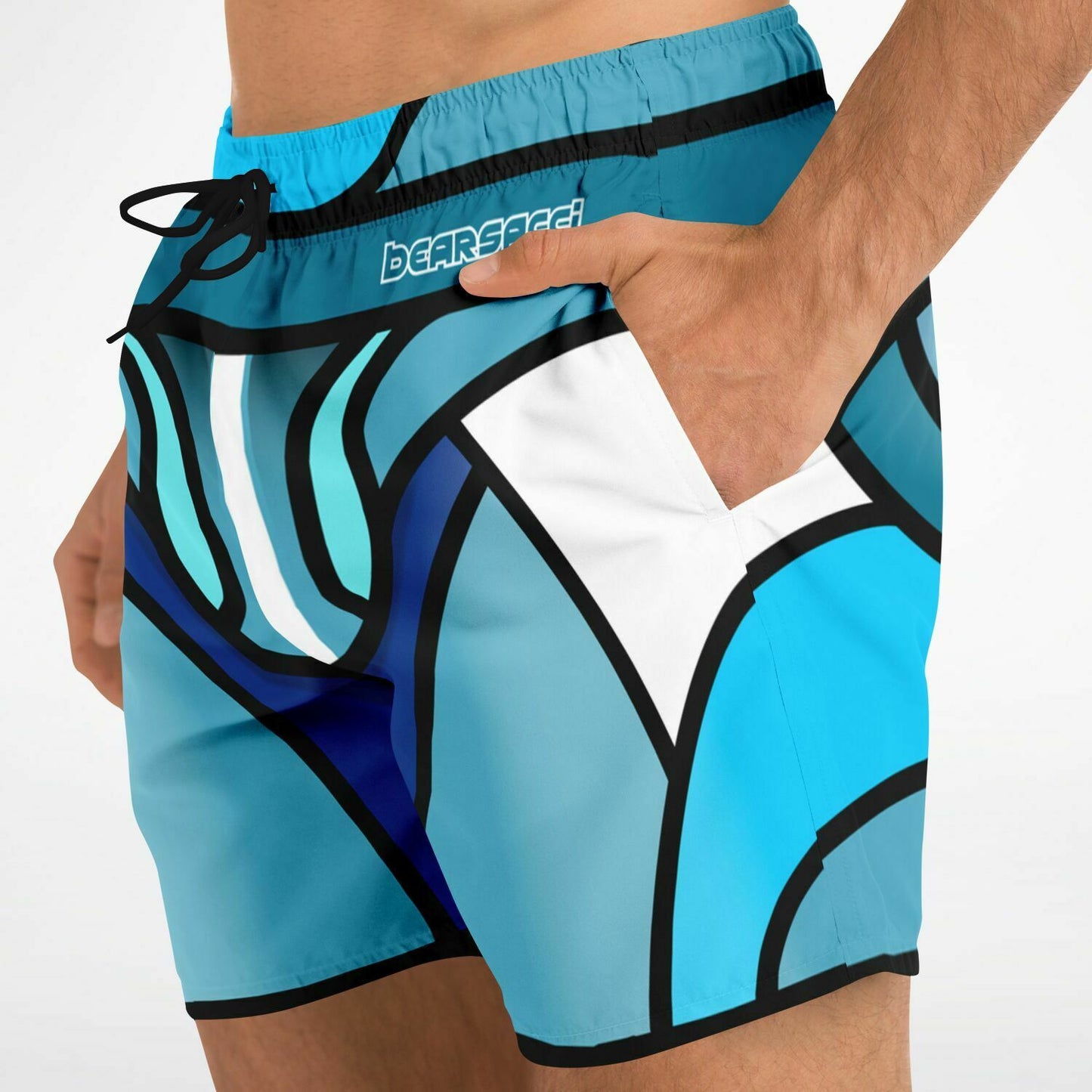 Zeus Riptide (Blue) │ Trompe L'Oeil Swim Trunks