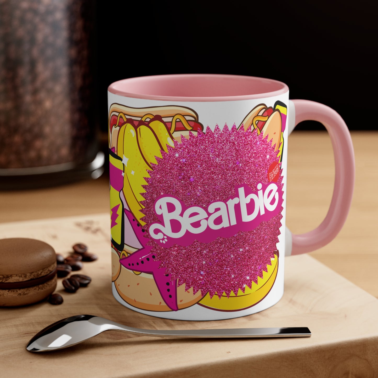 Bearbie "Now It's A Party" │ Pink Accent Coffee Mug, 11oz