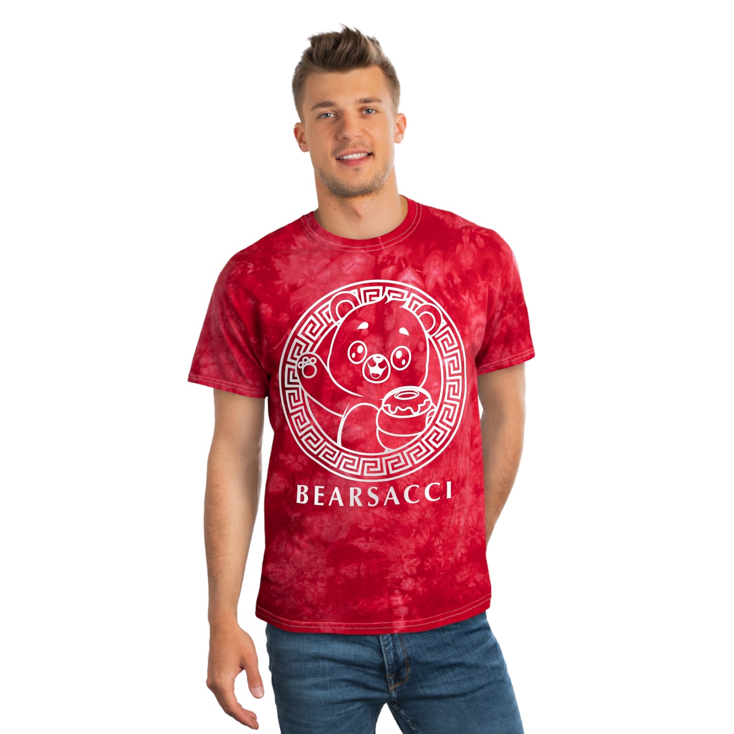 Bearsacci "Honey Bear" Outline Logo │ Tie-Dye Tee, Crystal