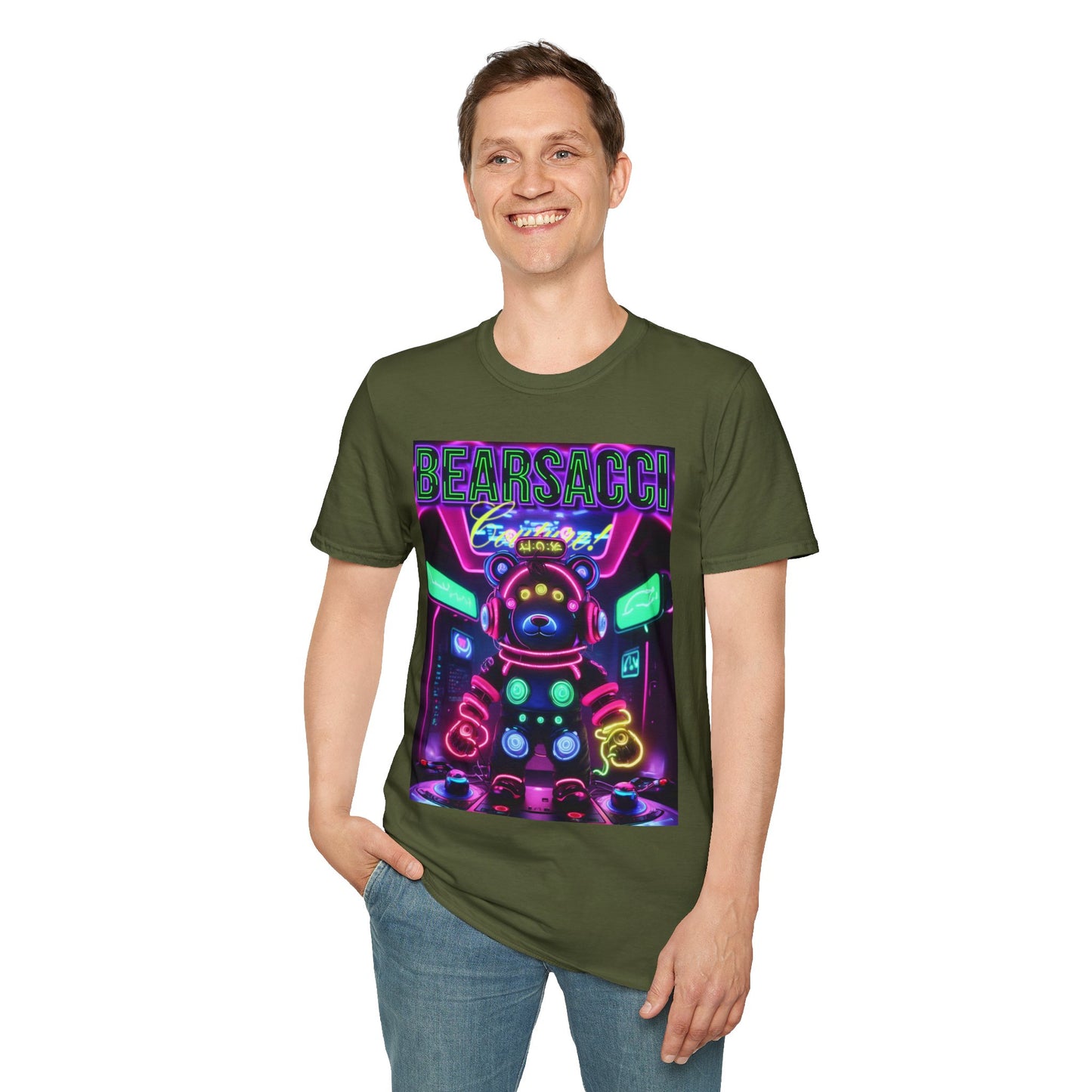 Fake Designer™: Neon Teddy Bear│ Softsyle T-shirt