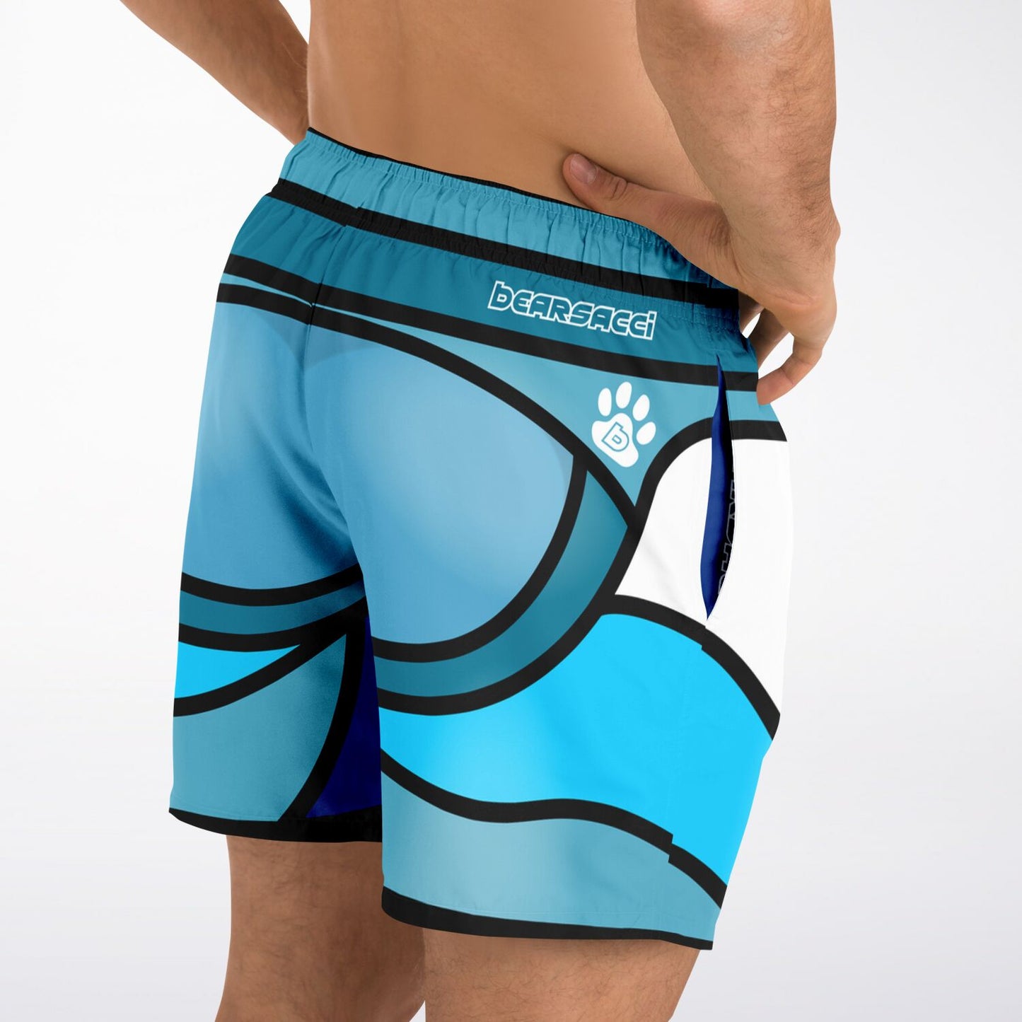 Zeus Riptide (Blue) │ Trompe L'Oeil Swim Trunks