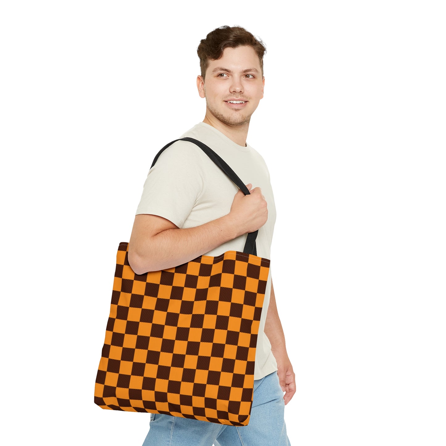 Orange "Taxicab" Checkerboard │ Everyday Tote Bag