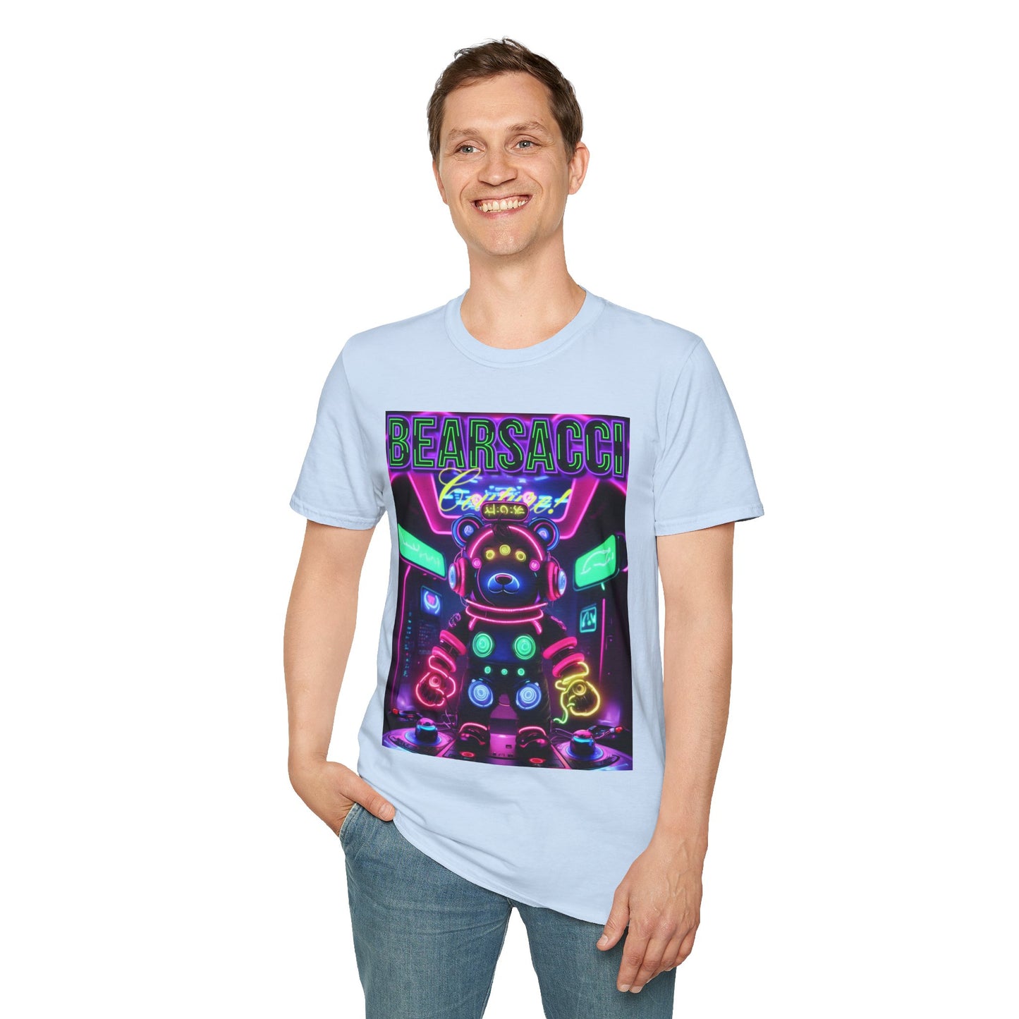 Fake Designer™: Neon Teddy Bear│ Softsyle T-shirt