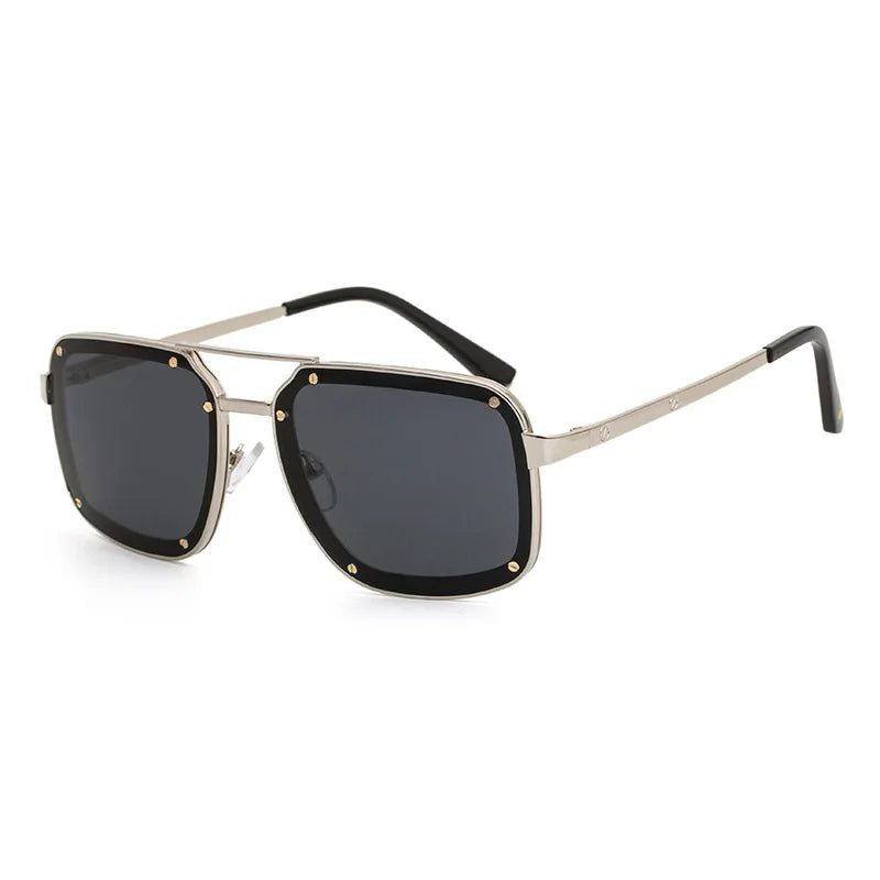 Fake Designer™: Santos Screws │ Classic Rectangular Luxury Sunglasses