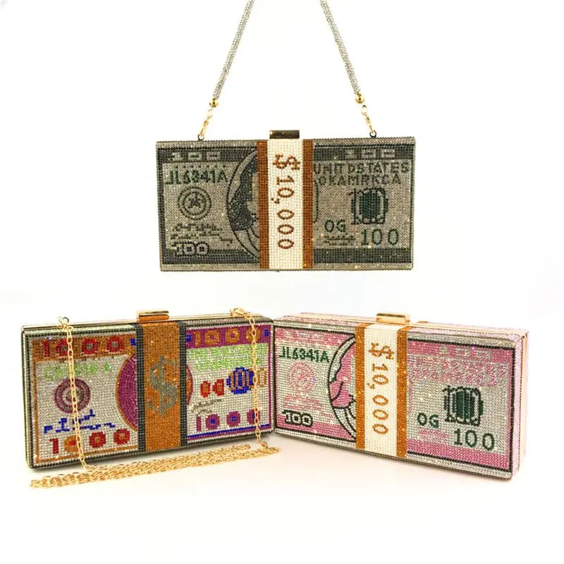 FakeDesigner™: New Money │ Luxury Rhinestone Clutch Bag