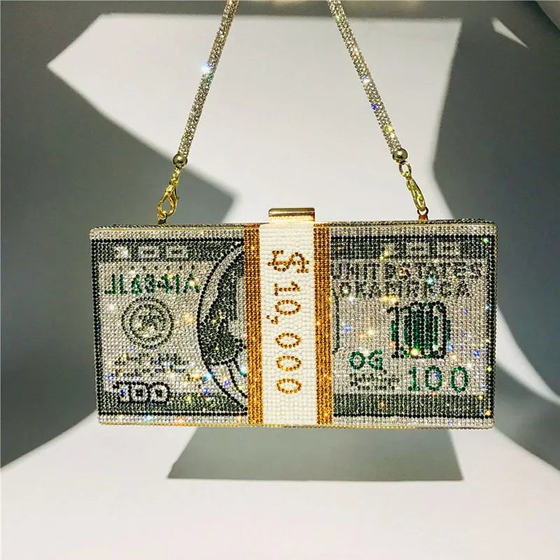 FakeDesigner™: New Money │ Luxury Rhinestone Clutch Bag