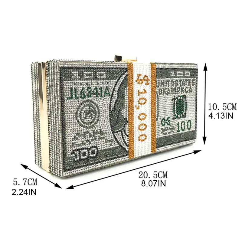 FakeDesigner™: New Money │ Luxury Rhinestone Clutch Bag