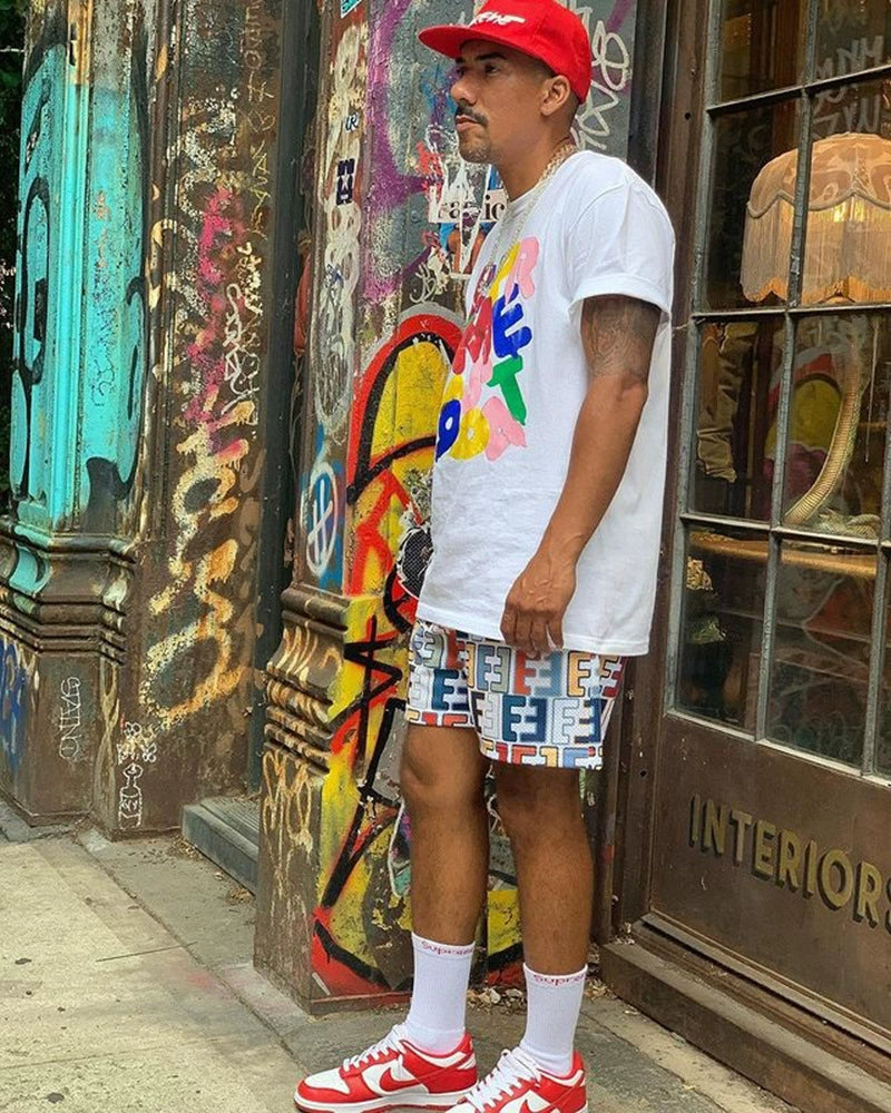 Fake Designer™: EE Pattern │ Premium Designer All-Over-Print Mesh Basketball Shorts