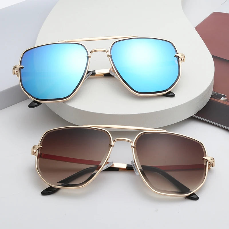 Fake Designer™: LowKey Masc (Softboy Edition) │ Beveled Glass Square Aviator Luxury Sunglasses