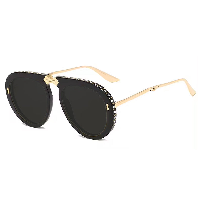 Fake Designer™: Almost Too Glam │ Foldable Oversized Aviator Luxury Sunglasses