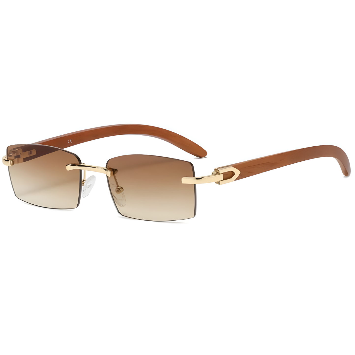 Fake Designer™: Décor pt. II │ Mahogany Style Frame Rimless Rectangular Luxury Sunglasses