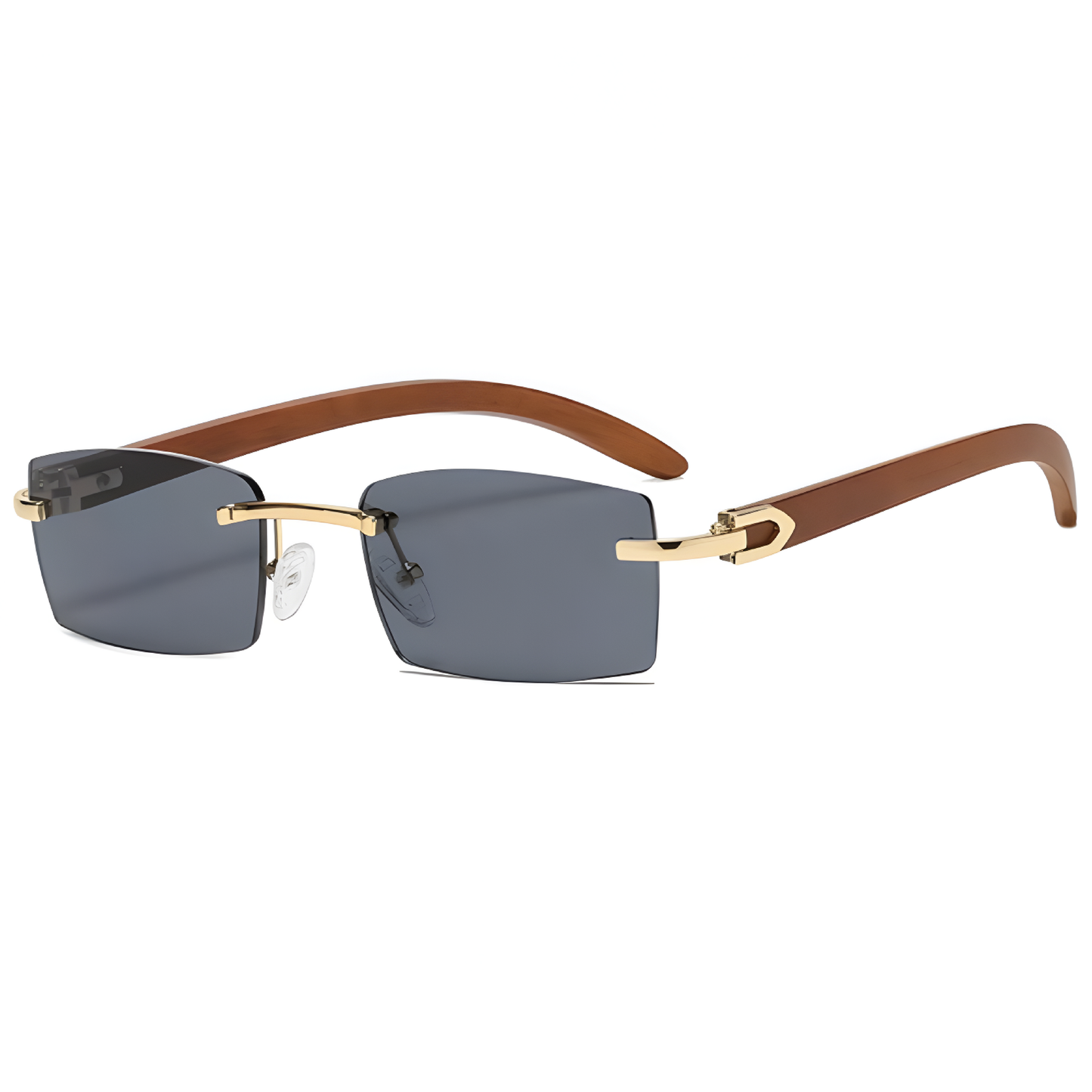 Fake Designer™: Décor pt. II │ Mahogany Style Frame Rimless Rectangular Luxury Sunglasses