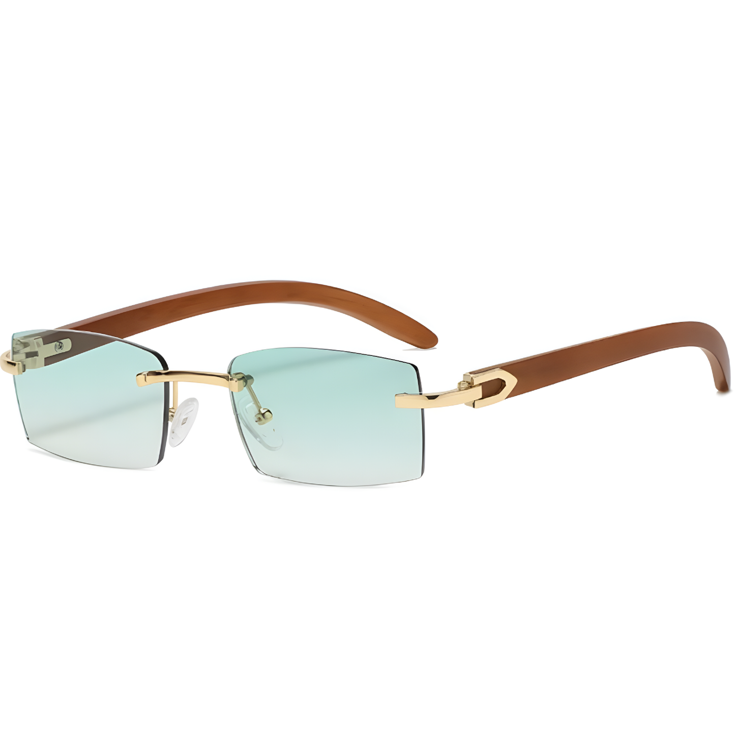 Fake Designer™: Décor pt. II │ Mahogany Style Frame Rimless Rectangular Luxury Sunglasses