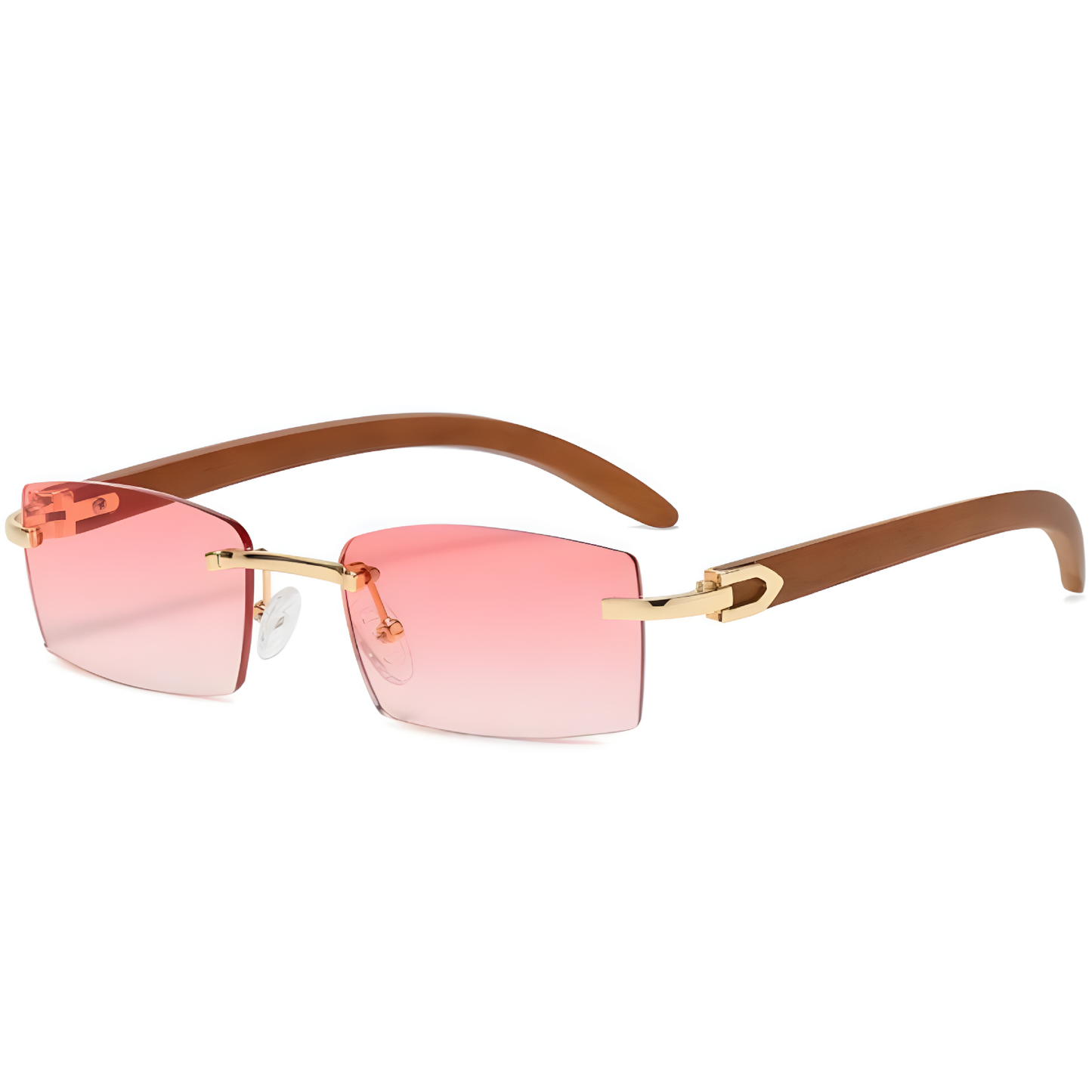 Fake Designer™: Décor pt. II │ Mahogany Style Frame Rimless Rectangular Luxury Sunglasses