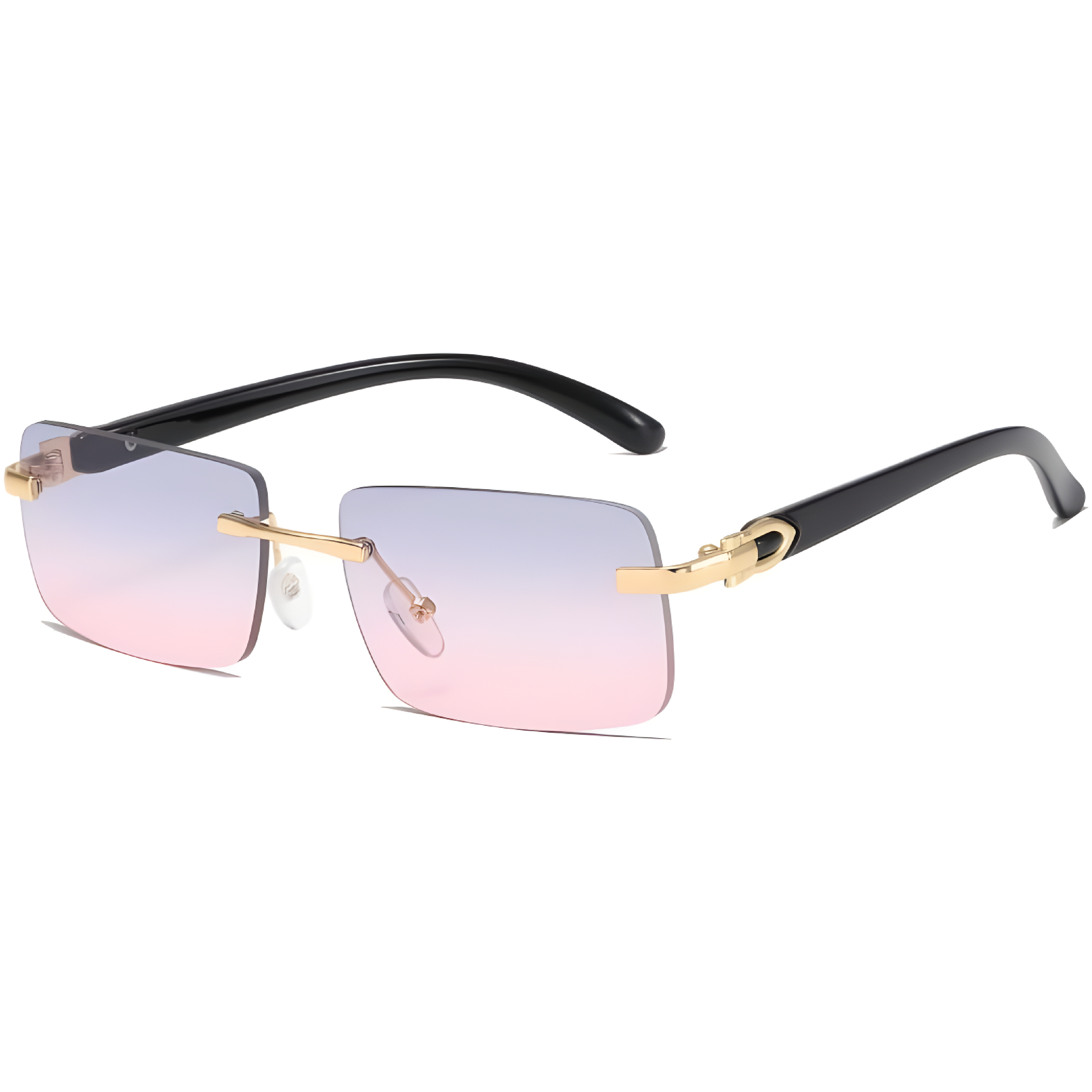 Fake Designer™: C Décor │ Classic Colors Rimless Rectangular Luxury Sunglasses
