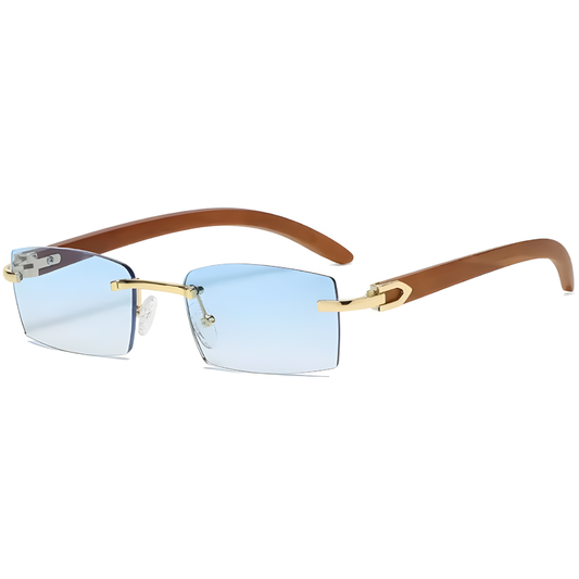 Fake Designer™: Décor pt. II │ Mahogany Style Frame Rimless Rectangular Luxury Sunglasses