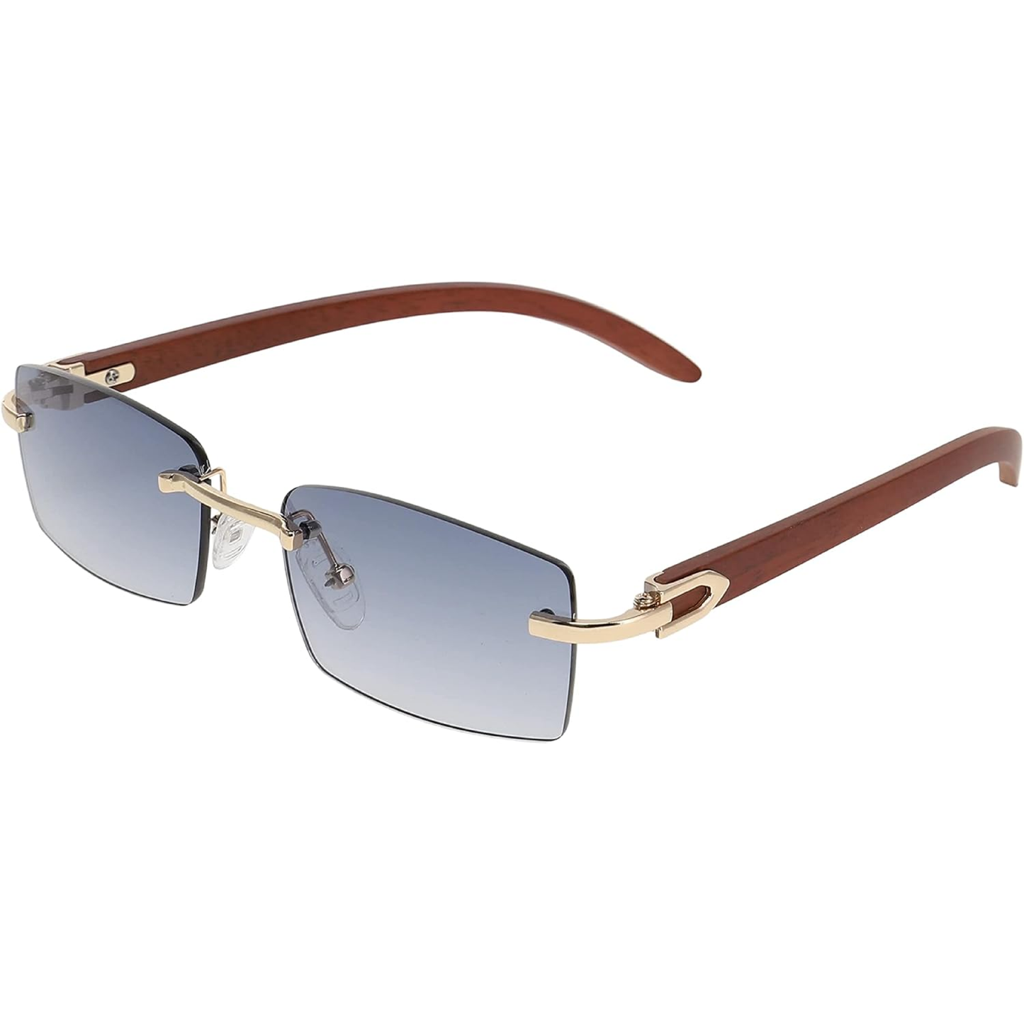 Fake Designer™: Décor pt. II │ Mahogany Style Frame Rimless Rectangular Luxury Sunglasses