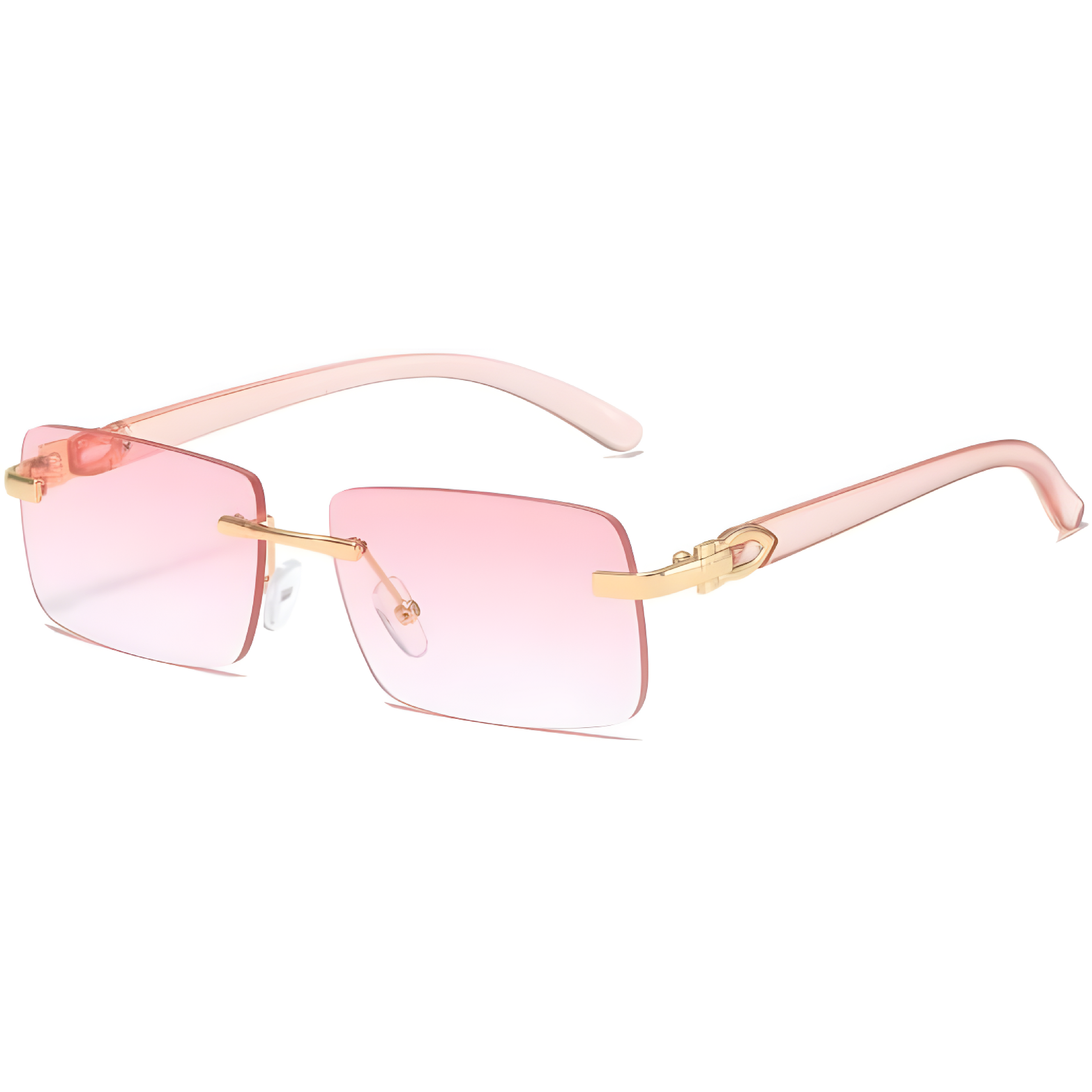 Fake Designer™: C Décor │ Classic Colors Rimless Rectangular Luxury Sunglasses