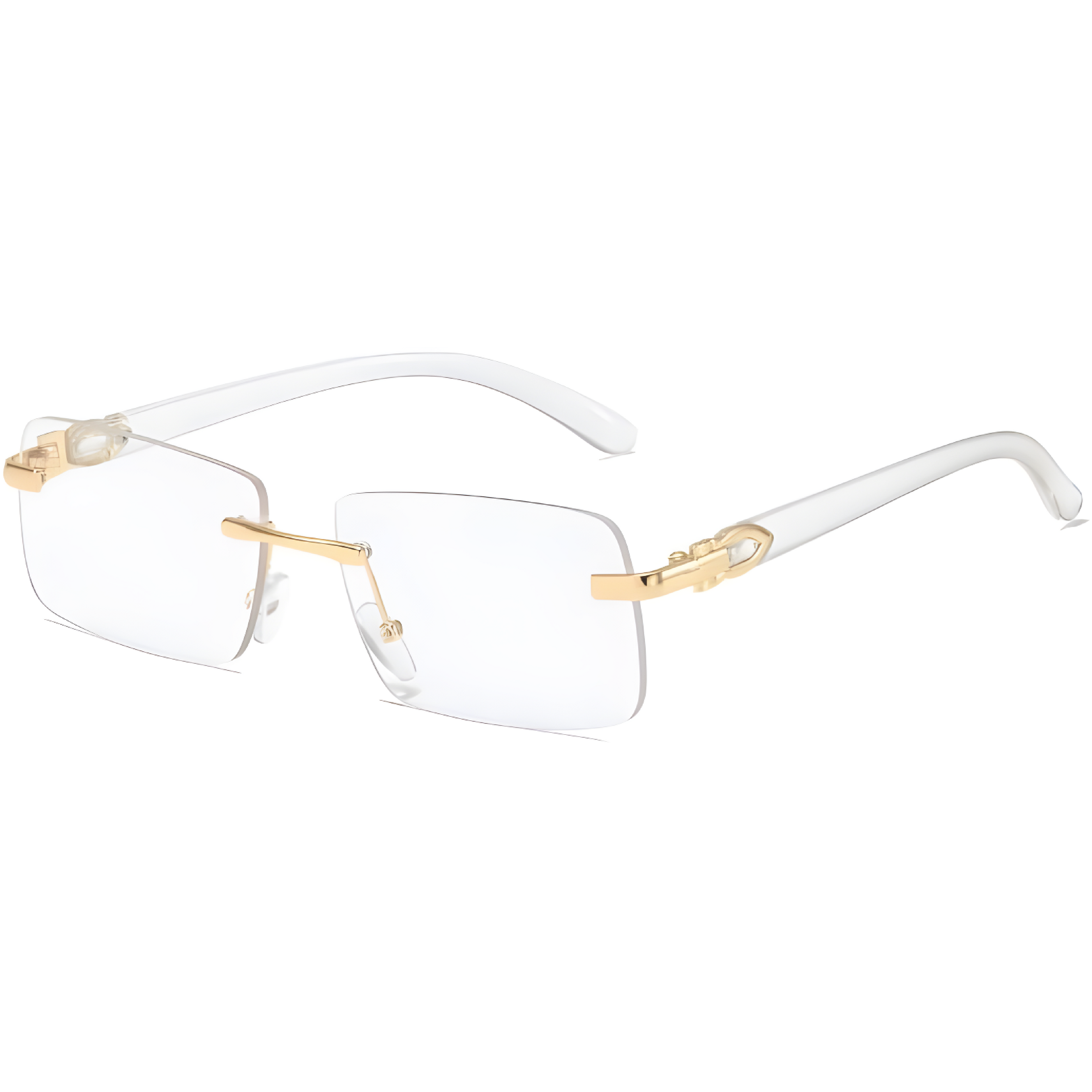 Fake Designer™: C Décor │ Classic Colors Rimless Rectangular Luxury Sunglasses