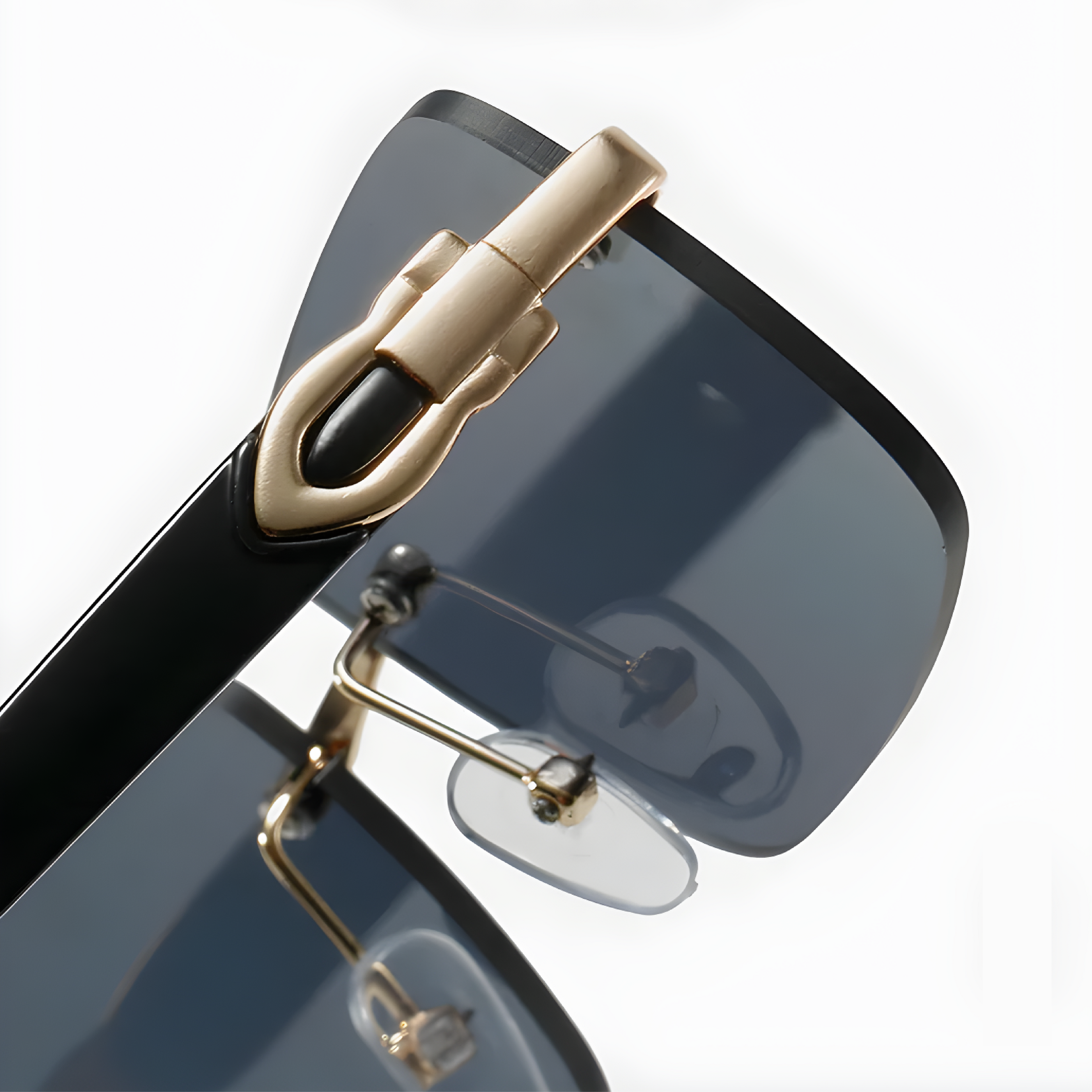 Fake Designer™: C Décor │ Classic Colors Rimless Rectangular Luxury Sunglasses