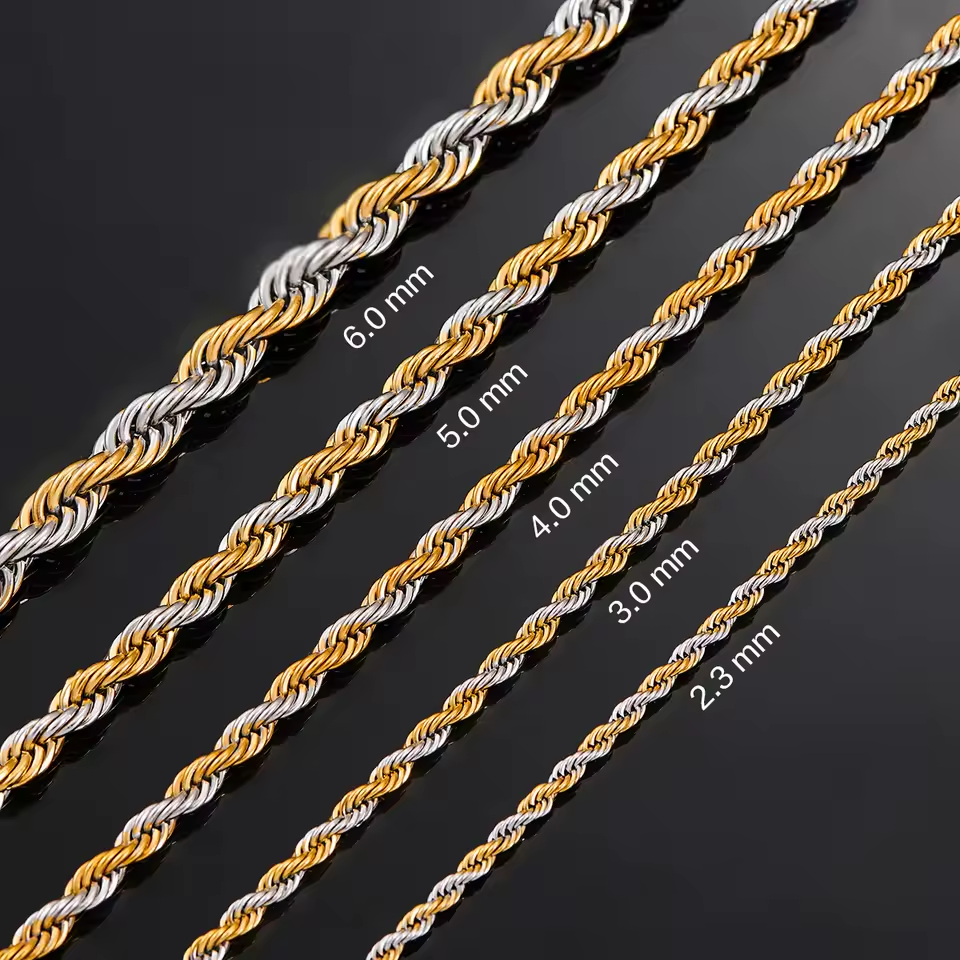 Fake Designer™: Vice Rope Chain │ Bicolor Plated Stainless Steel Chain