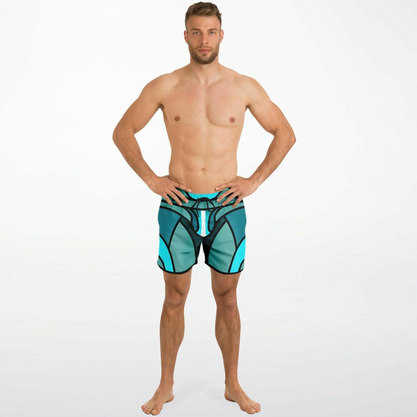 Zeus Riptide (Teal) │ Trompe L'Oeil Swim Trunks