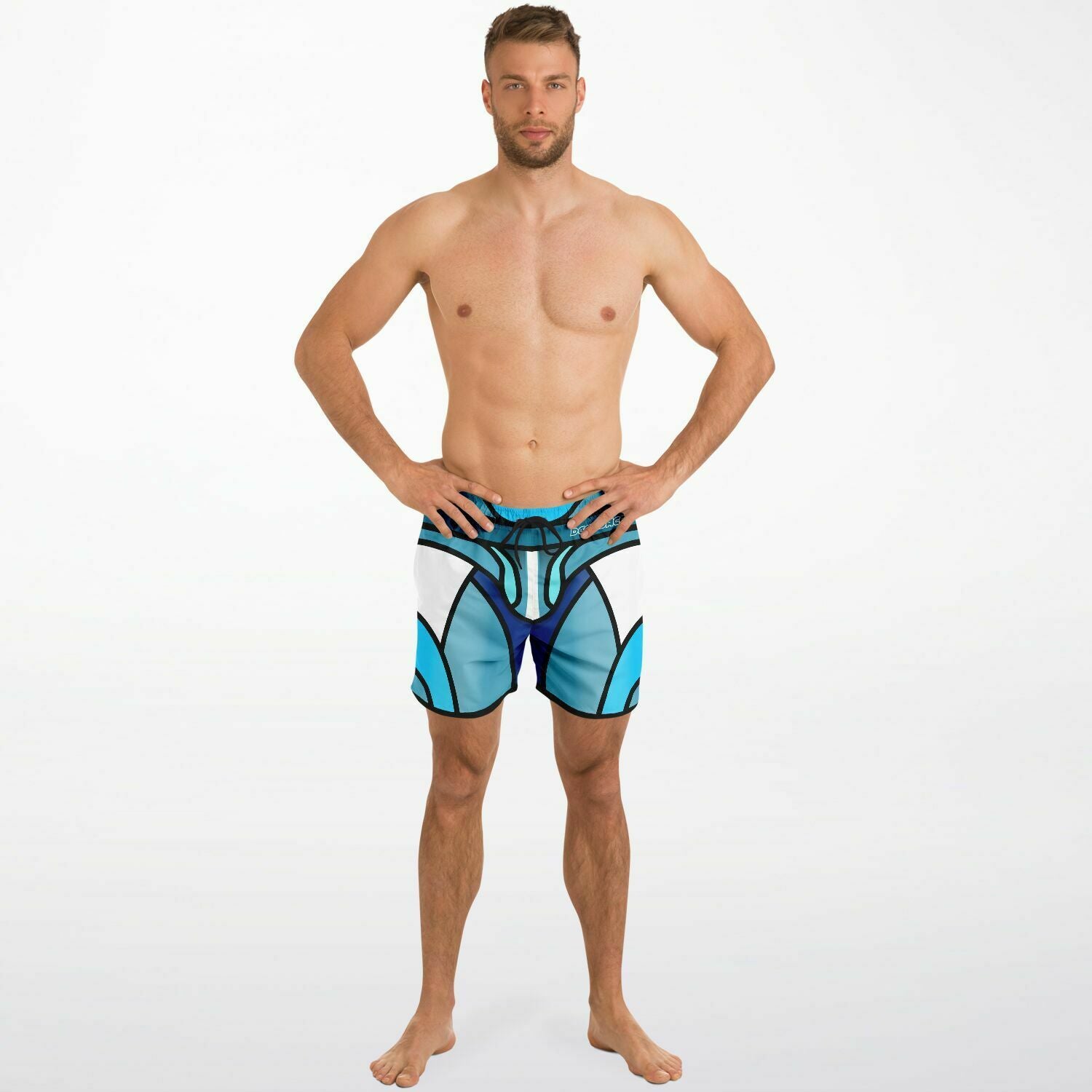 Zeus Riptide (Blue) │ Trompe L'Oeil Swim Trunks