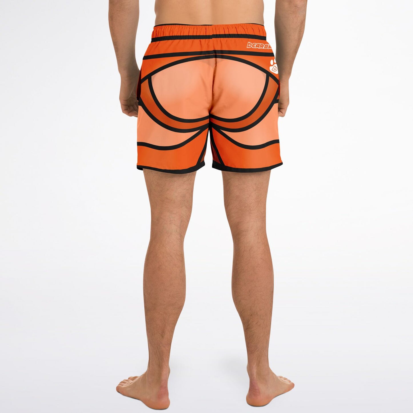 Zeus Riptide (Orange) │ Trompe L'Oeil Swim Trunks