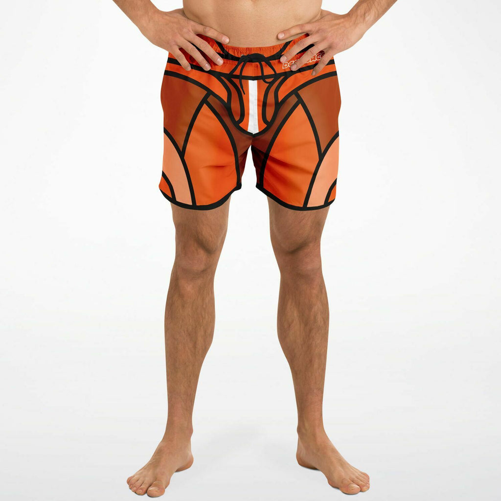 Zeus Riptide (Orange) │ Trompe L'Oeil Swim Trunks