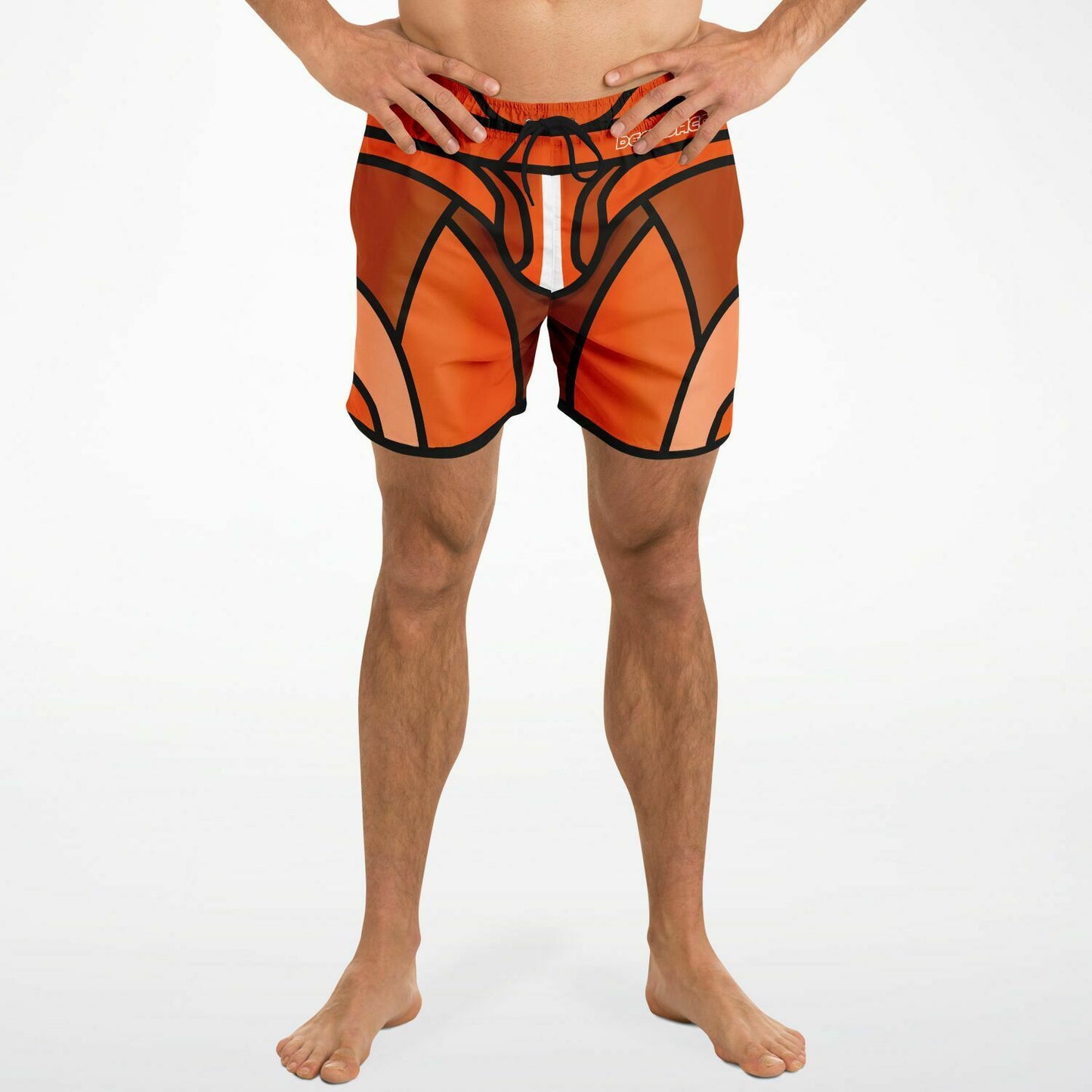 Zeus Riptide (Orange) │ Trompe L'Oeil Swim Trunks