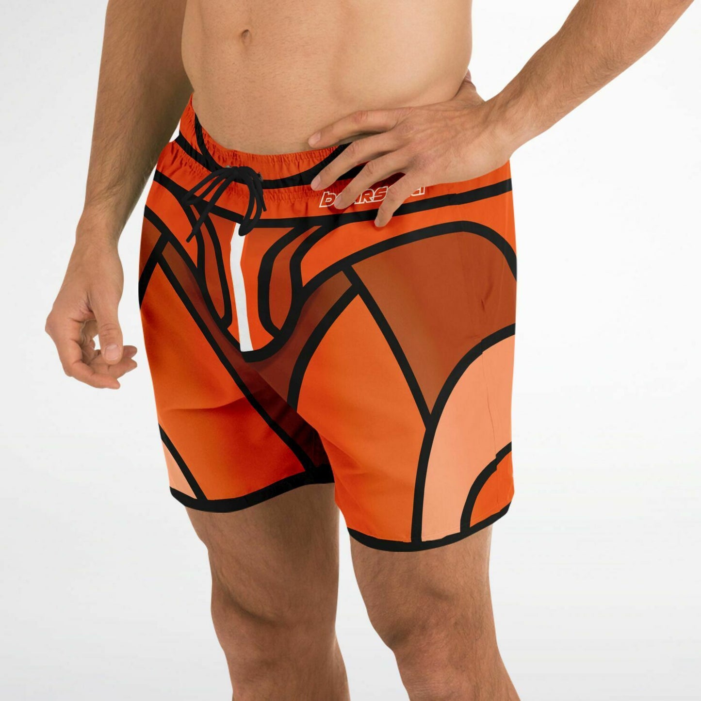 Zeus Riptide (Orange) │ Trompe L'Oeil Swim Trunks