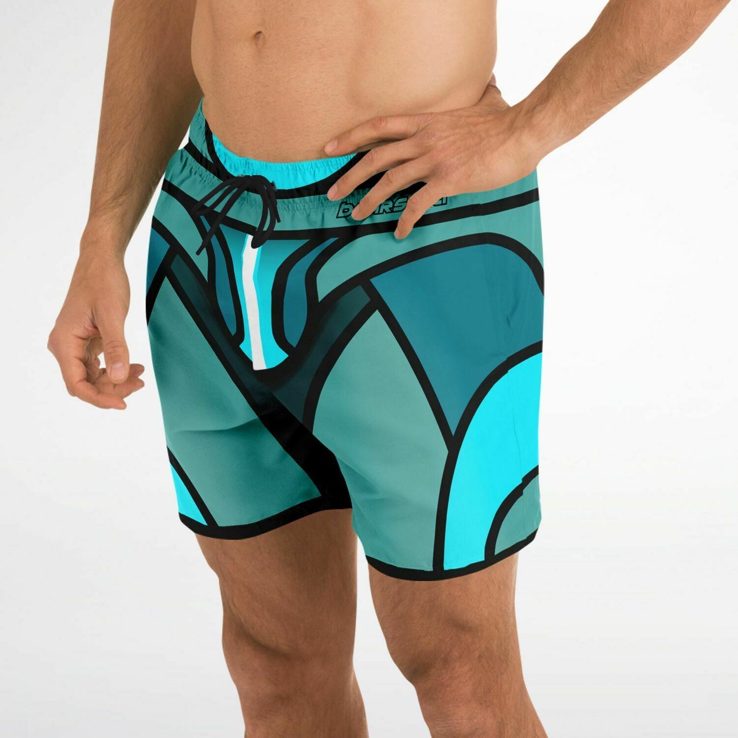 Zeus Riptide (Teal) │ Trompe L'Oeil Swim Trunks