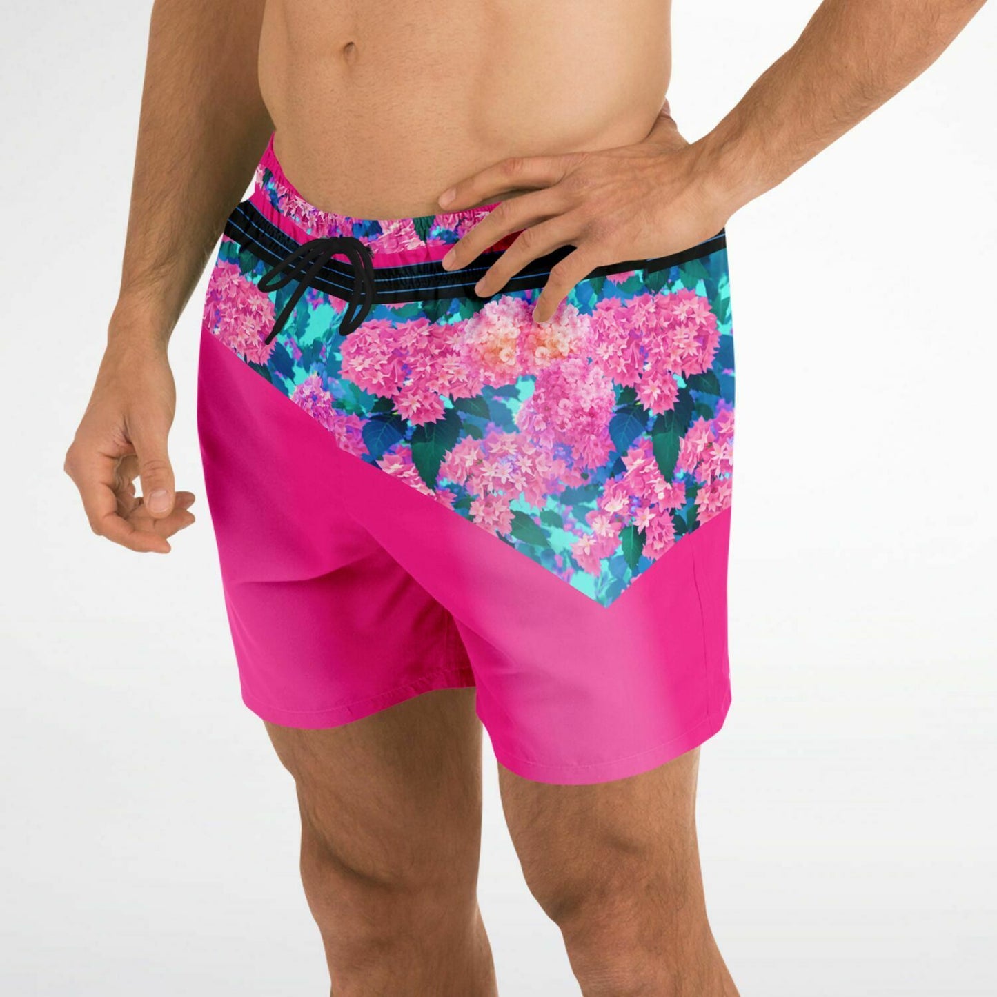 WYWH Chrysanthemum Shorts │ Trompe L'Oeil Swim Trunks