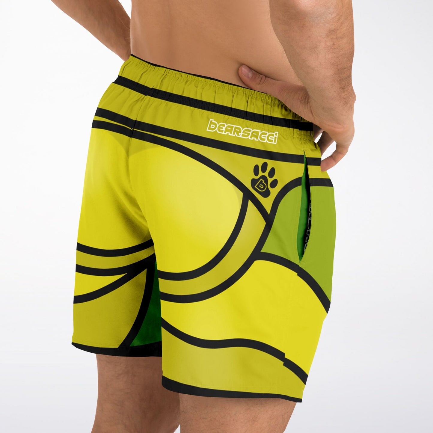 Zeus Riptide (Green) │ Trompe L'Oeil Swim Trunks