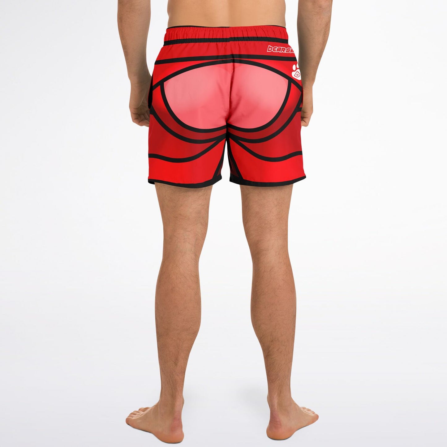 Zeus Riptide (Red) │ Trompe L'Oeil Swim Trunks