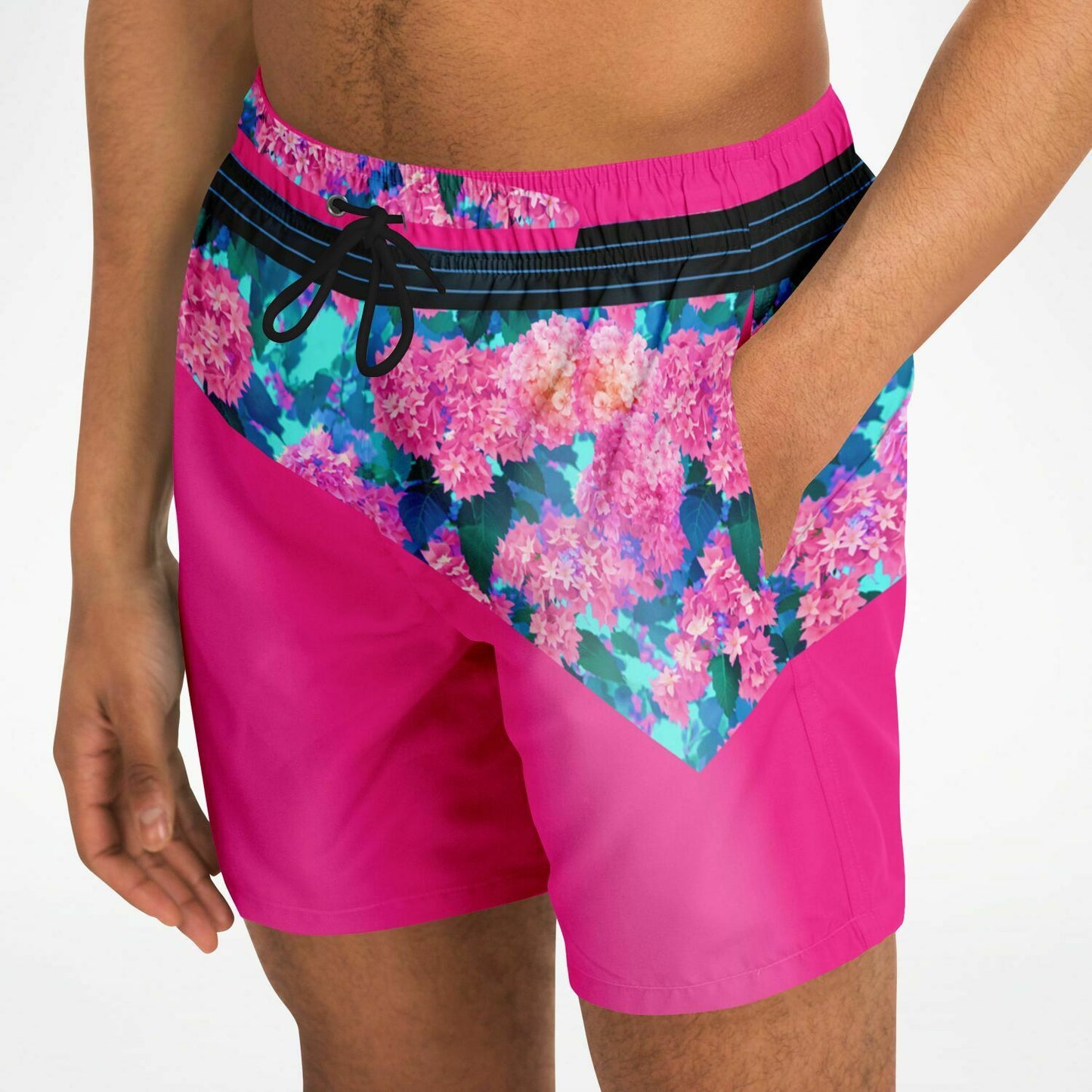 WYWH Chrysanthemum Shorts │ Trompe L'Oeil Swim Trunks