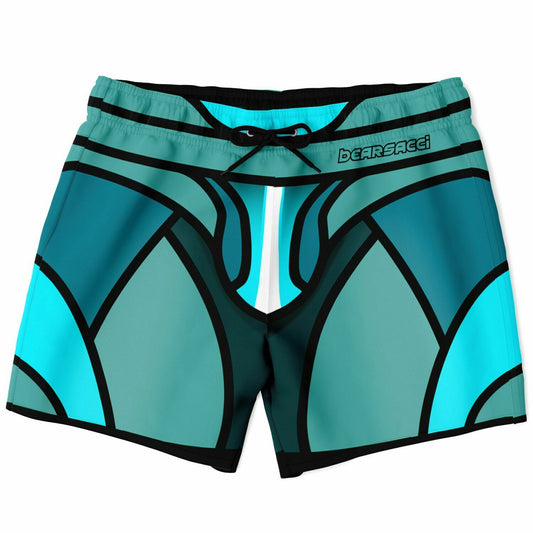 Zeus Riptide (Teal) │ Trompe L'Oeil Swim Trunks