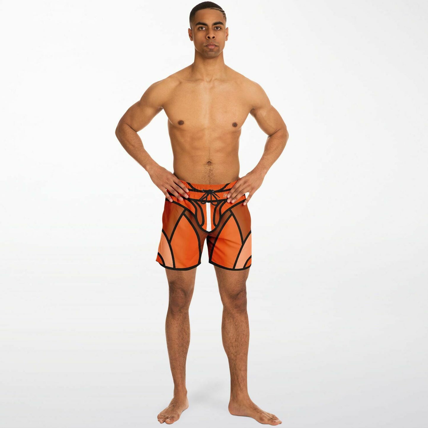 Zeus Riptide (Orange) │ Trompe L'Oeil Swim Trunks