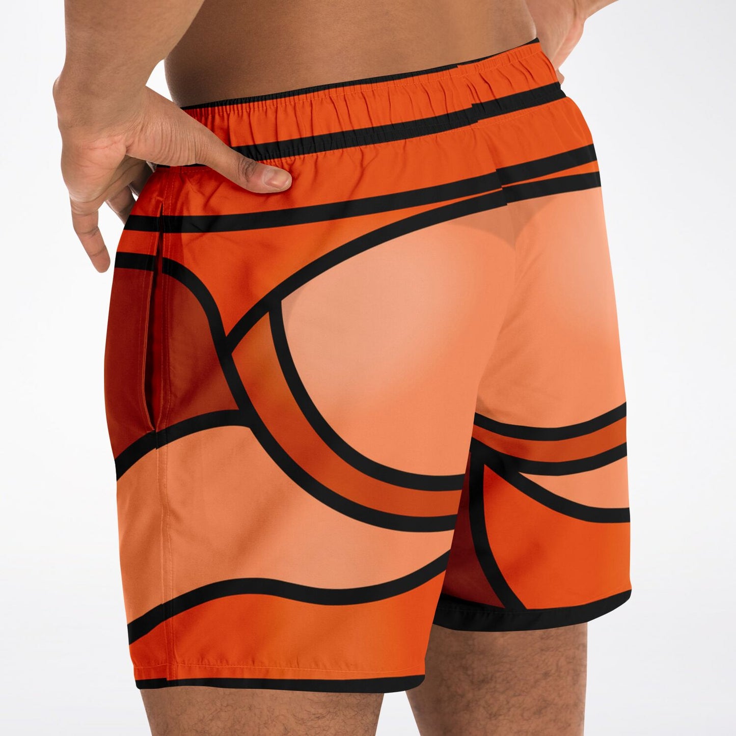 Zeus Riptide (Orange) │ Trompe L'Oeil Swim Trunks